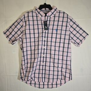 U.S. Polo Assn. Pink and Blue Plaid Button Down Shirt